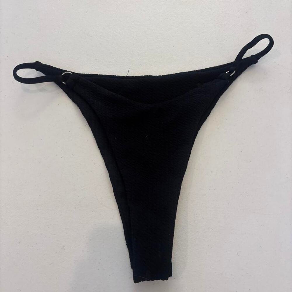 Black bikini bottoms with textured